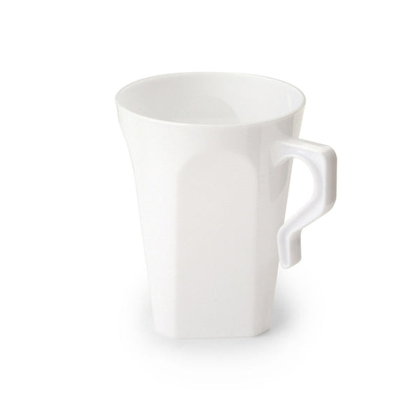 White 8.5oz Square Plastic Coffee Mug 8 Count