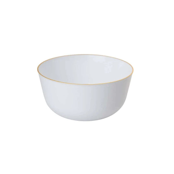Gold and White Round Plastic Plates - Moroccan