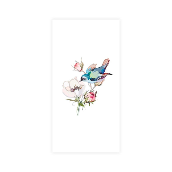 Disposable Linen-Like Paper Guest Towel 16 Pack - Bird Floral