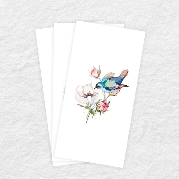 Disposable Linen-Like Paper Guest Towel 16 Pack - Bird Floral