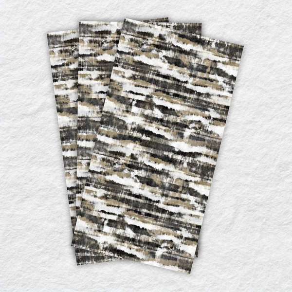 Disposable Linen-Like Paper Guest Towel 16 Pack - Black and Gold Watercolor