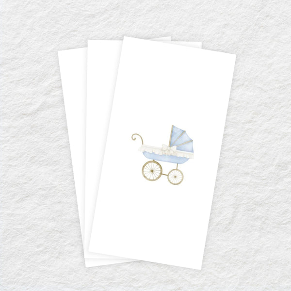 Disposable Linen-Like Paper Guest Towel 16 Pack - Blue Baby Carriage