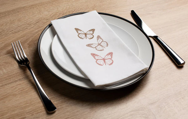 Disposable Linen-Like Paper Guest Towel 16 Pack - Butterfly Trio