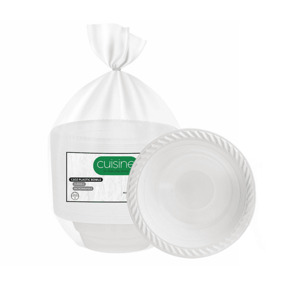 12 oz. White Round Plastic Soup Bowl - Cuisine