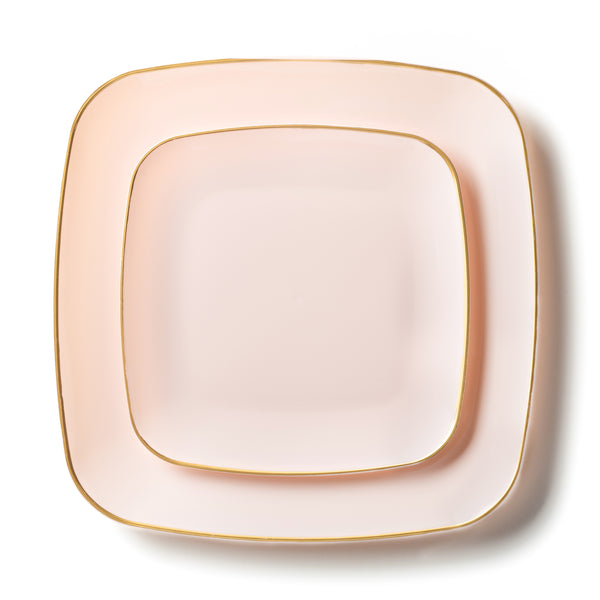 Pink And Gold Plastic Party Bundle - Classic Square