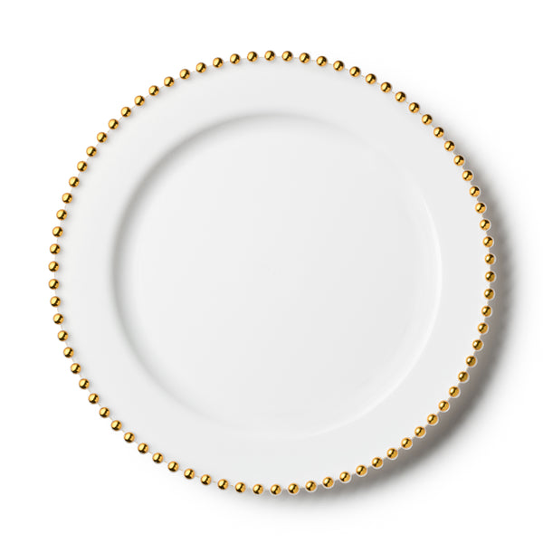 White And Gold Plastic Party Bundle - Beaded