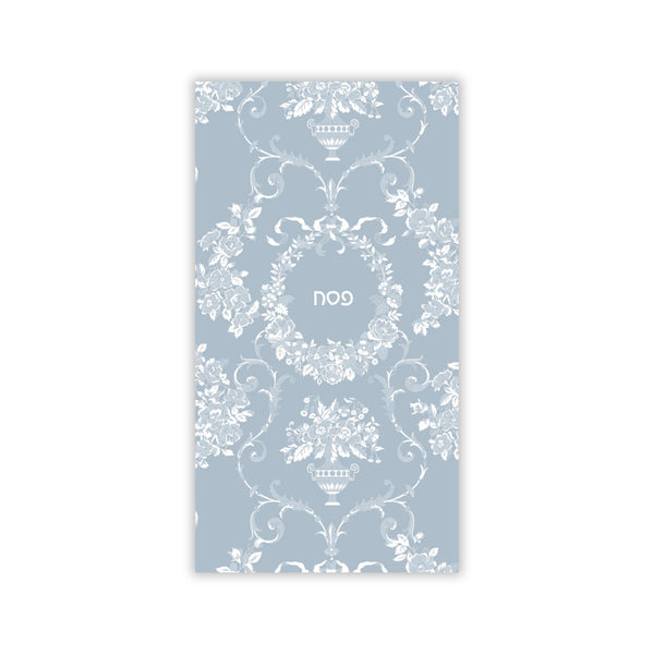 Disposable Linen-Like Paper Guest Towel 16 Pack – Pesach Lace Blue