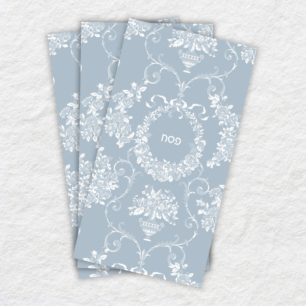 Disposable Linen-Like Paper Guest Towel 16 Pack – Pesach Lace Blue