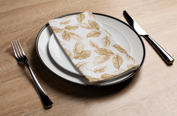 Disposable Linen-Like Paper Guest Towel 16 Pack - Gilded Leaves