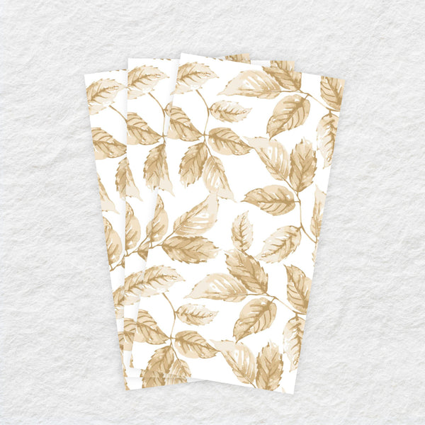 Disposable Linen-Like Paper Guest Towel 16 Pack - Gilded Leaves