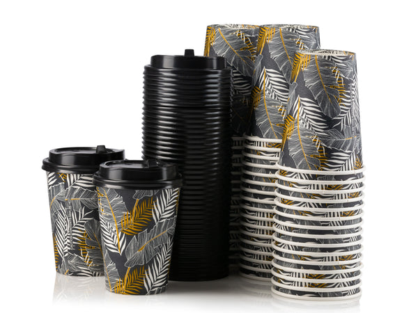 Insulated Paper Coffee Cups with Lids