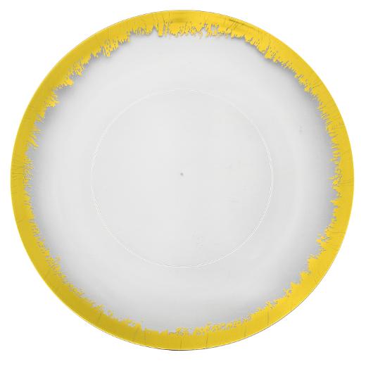 Gold and Clear Round Plastic Plates - Scratched Gold