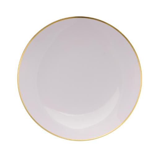 Gray and Blush Round Plastic Plates - Ornamental