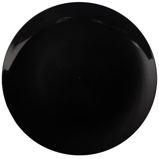 Burgundy/White and Black Round Plastic Plates - Flora