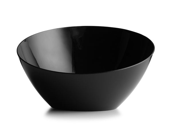 Black Angled Plastic Serving Bowls - 5 Pack