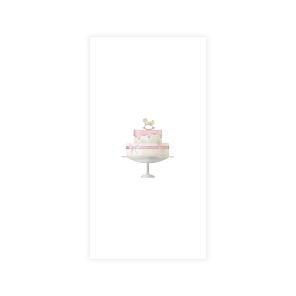 Disposable Linen-Like Paper Guest Towel 16 Pack - Pink Cake