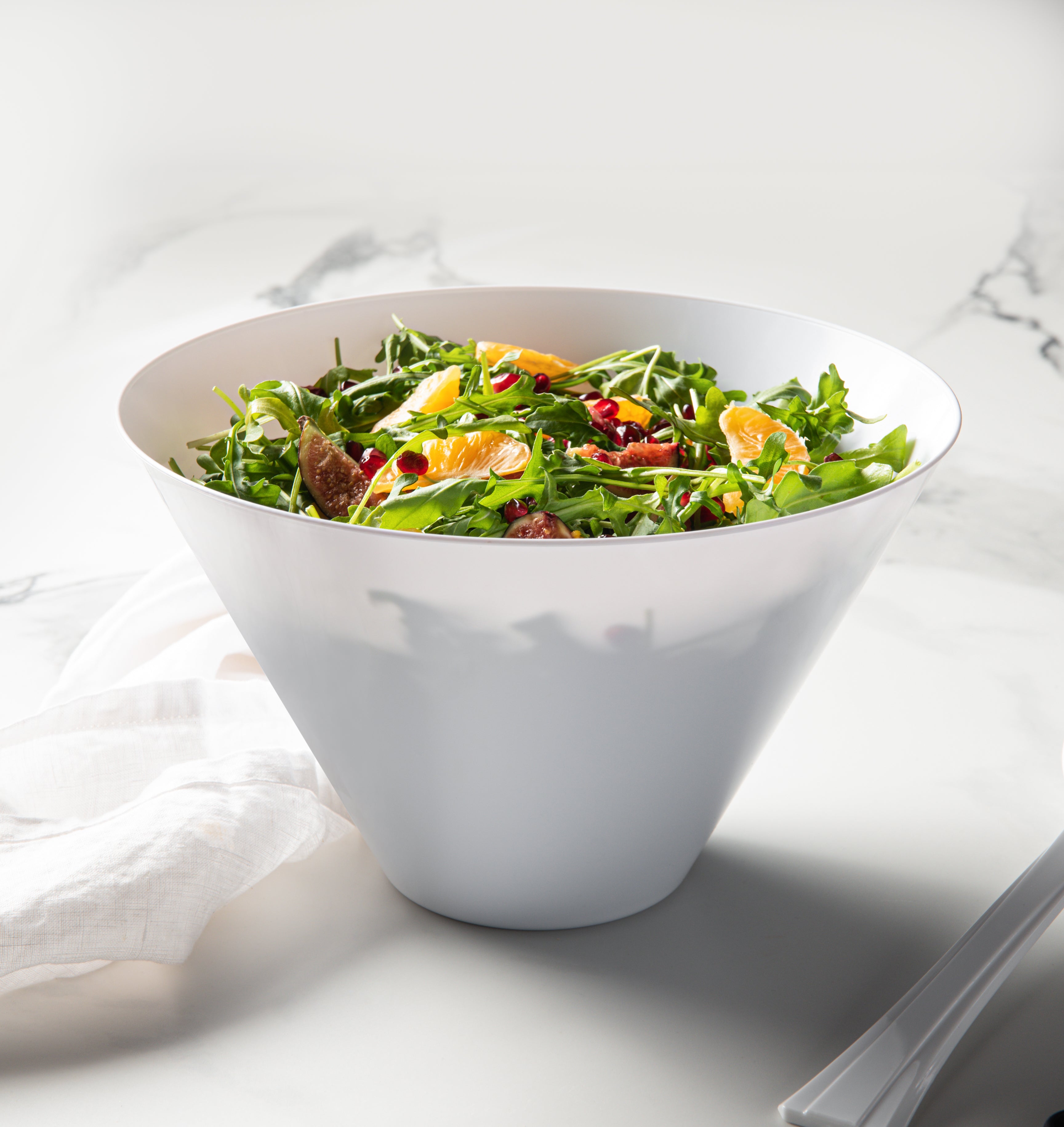 White Plastic Cone Shaped Salad Bowl - 5 Pack – Posh Setting