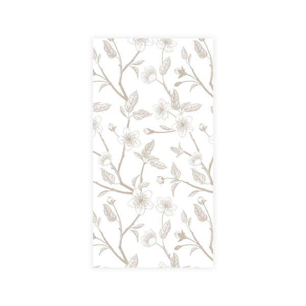 Disposable Linen-Like Paper Guest Towel 16 Pack - Taupe Cherry Blossom