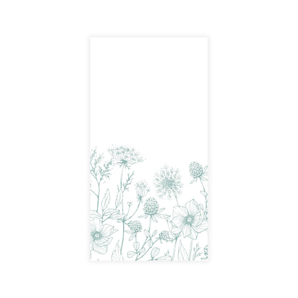 Disposable Linen-Like Paper Guest Towel 16 Pack - Teal Wildflower