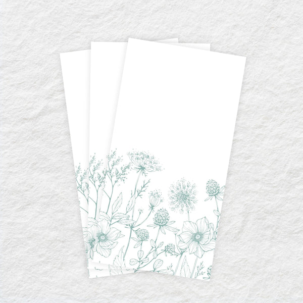 Disposable Linen-Like Paper Guest Towel 16 Pack - Teal Wildflower