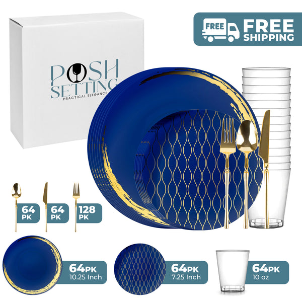 Blue And Gold Plastic Party Bundle - Whisk