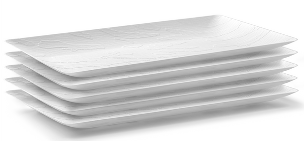 9 x 17 Inch Rectangle White Serving Tray 5 pack