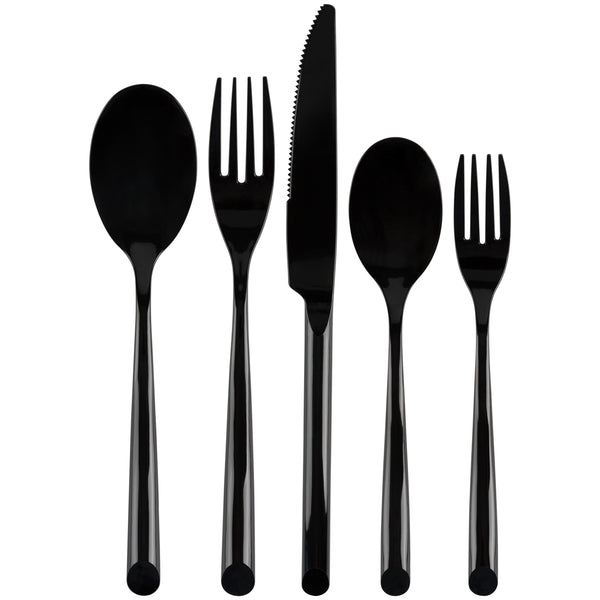 Suave Collection Black Flatware Combo Pack - 40 Count (8 Settings)