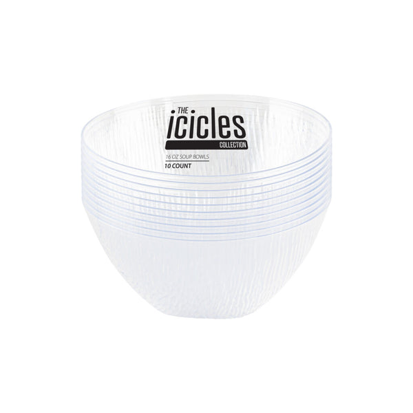 16 oz. Clear Round Soup Bowls (10 Count) - Icicles