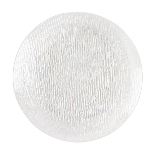 32 Pack Clear Round Plastic Dinnerware Set (16 Guests) - Icicles