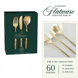 Gold flatware set packaging with 