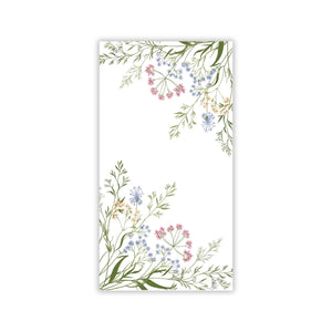 Floral design paper guest towel on a white background