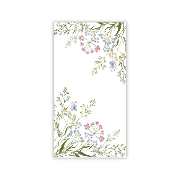Floral design paper guest towel on a white background