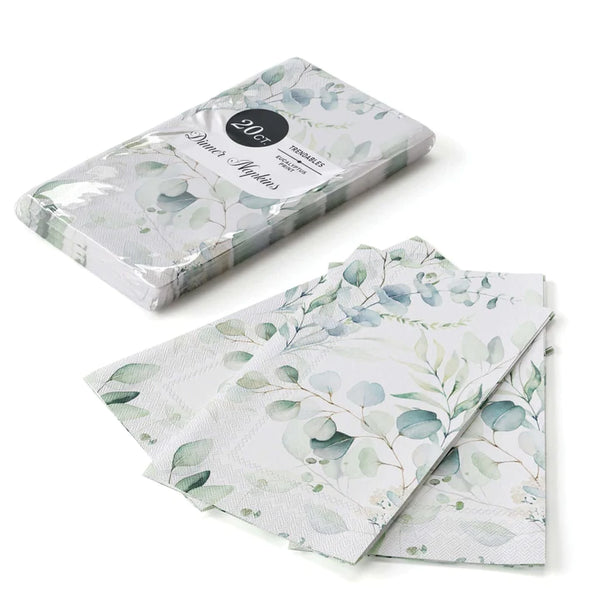 Disposable Paper Buffet Napkins 20 Pack - Eucalyptus