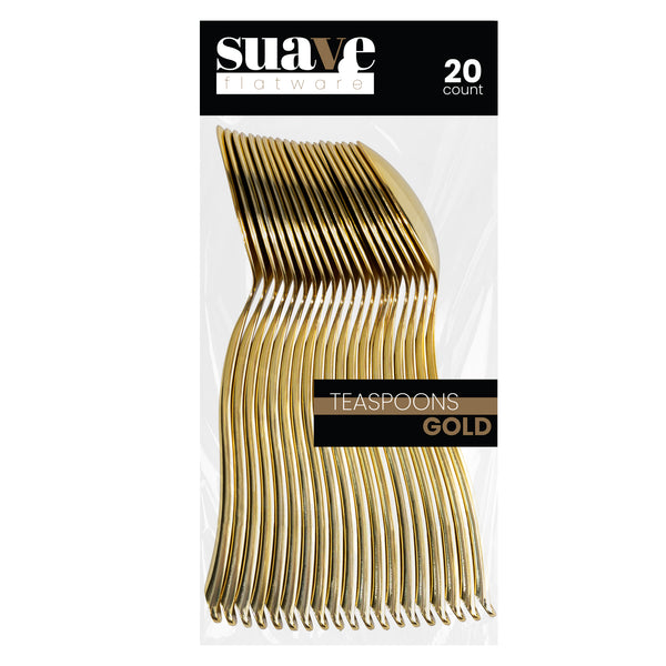 pack of 20 gold plastic tea spoons