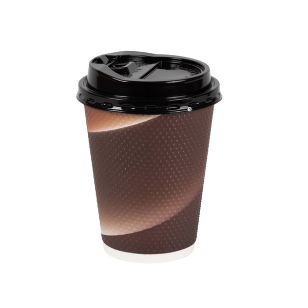 Textured Paper Hot Cups with Lids