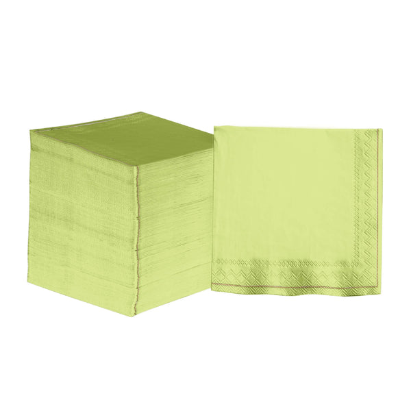 Lime Green and Gold Stripe Disposable Paper Cocktail Napkins - (20 Pack)