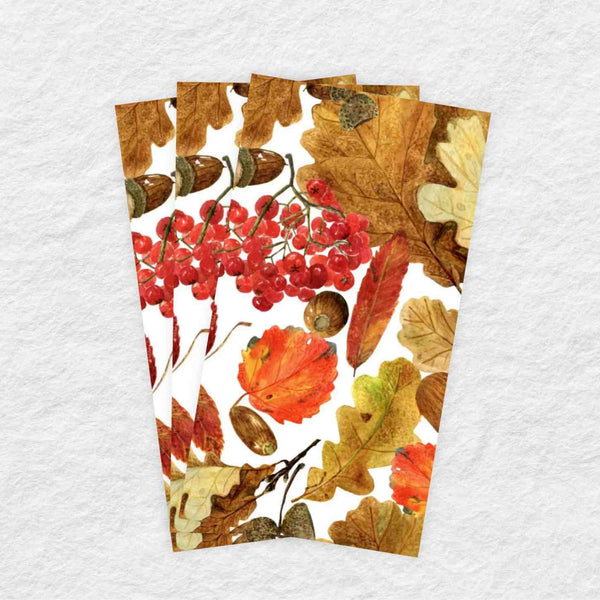 Disposable Linen-Like Paper Guest Towel 16 Pack - Autumn Foliage