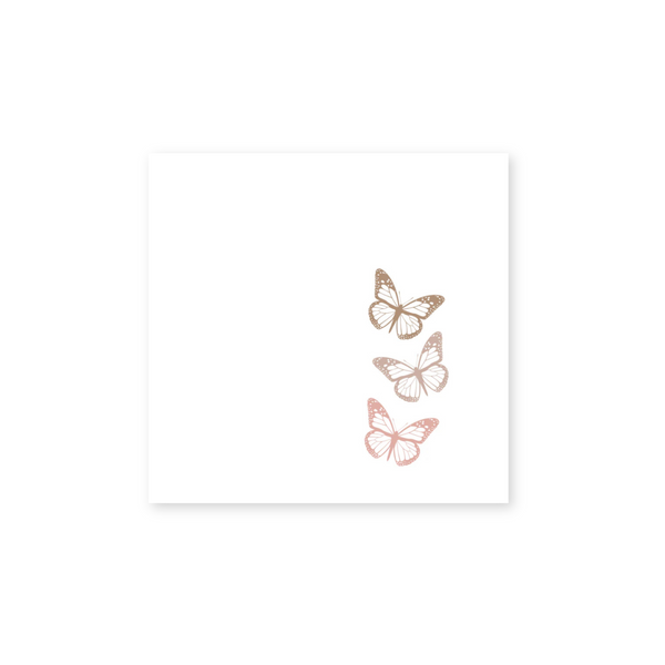 Disposable Paper Cocktail Napkins 16 Pack - Butterfly Trio