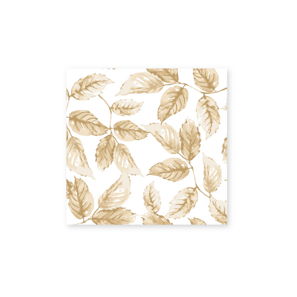 Disposable Paper Cocktail Napkins 16 Pack - Gilded Leaves