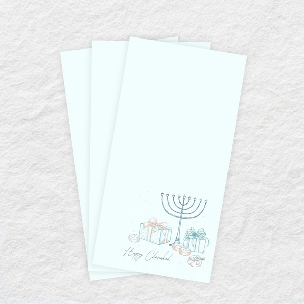 Disposable Linen-Like Paper Guest Towel 16 Pack - Pastel Drawn Menorah