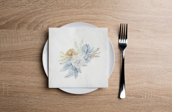 Disposable Paper Cocktail Napkins 20 Pack - Pampas Rose
