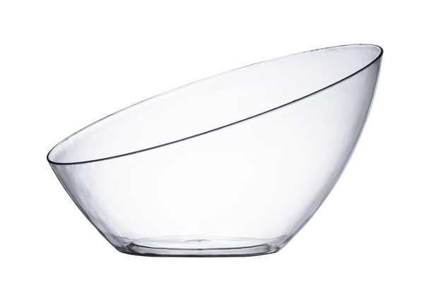 Clear Angled Plastic Serving Bowls - 5 Pack