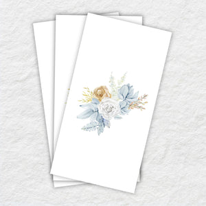 Floral design on a white paper napkin 