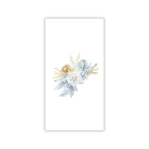 linen-like paper guest towel with printed floral design