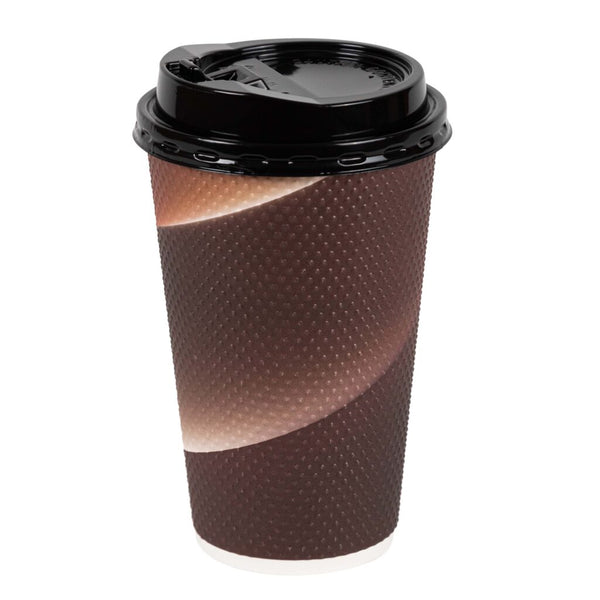 Textured Paper Hot Cups with Lids