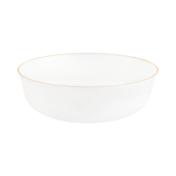 16 oz. Pearl and Gold Round Plastic Soup Bowls (10 Count) - Edge