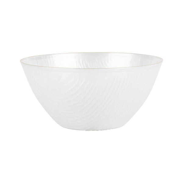 16 oz. Pearl and Gold Rim Round Soup Bowls (10 Count) - Icicles