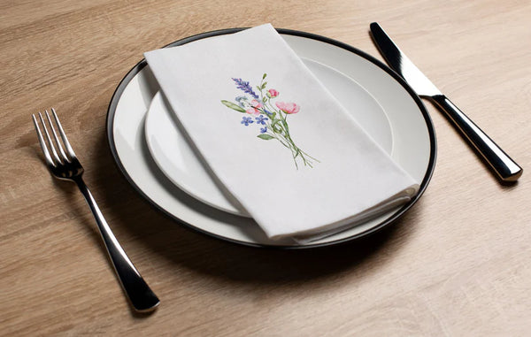 Disposable Linen-Like Paper Guest Towel 16 Pack - Pink Watercolor Garden