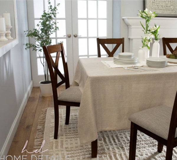 Posh Setting Clear Tablecloths Premium Burlap Waterproof Polyester Tablecloth