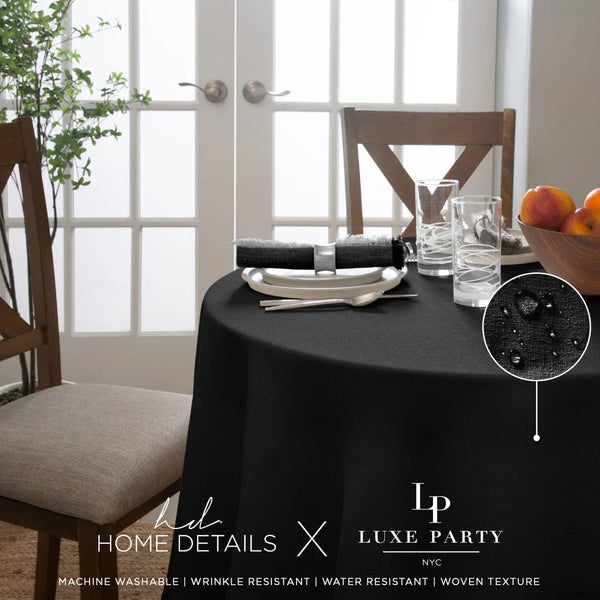 Premium Black Waterproof Polyester Tablecloth